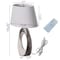 Quickway Imports Ceramic Table Lamp 19 inch, w/Silver and White Oval Stand and White Cotton Lampshade, 2PK QI004585.2 - alternate 5